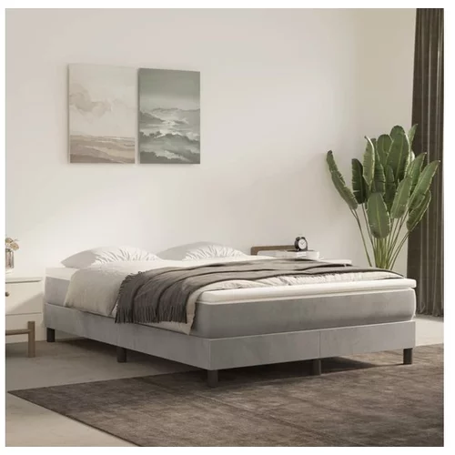  Box spring postelja z vzmetnico svetlo siva 140x200 cm žamet