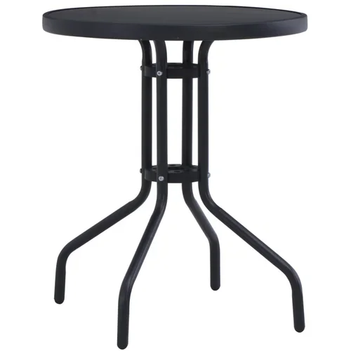  Vrtni stol crni 60 cm od čelika i stakla