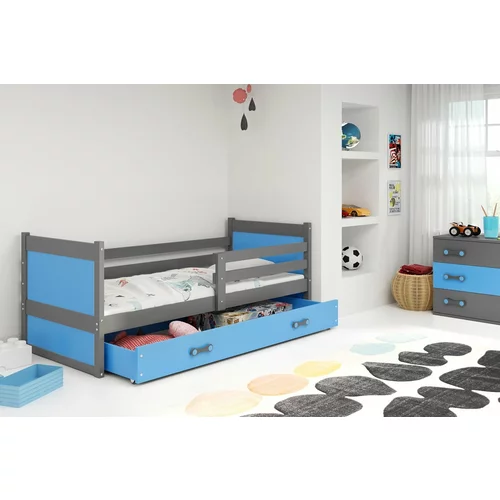 BMS Group Otroška postelja Rico - 80x190 cm - grafit/modra