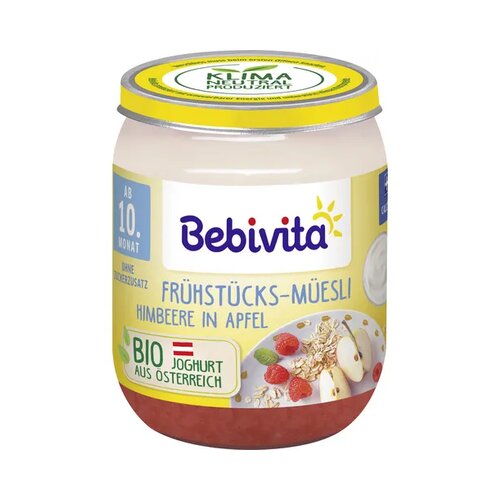 Bebivita Bio otroška hrana - muesli za zajtrk - malina & jabolko Cene
