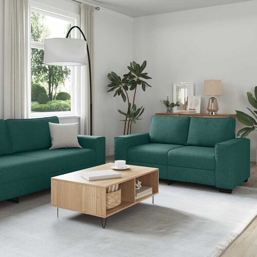  3-dijelni set sofa s jastucima  tamnozelena tkanina Cijene