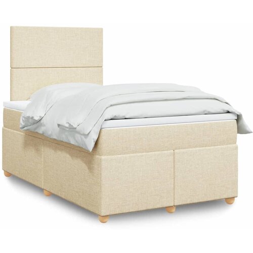  Krevet s oprugama i madracem krem 120 x 200 cm od tkanine Cene