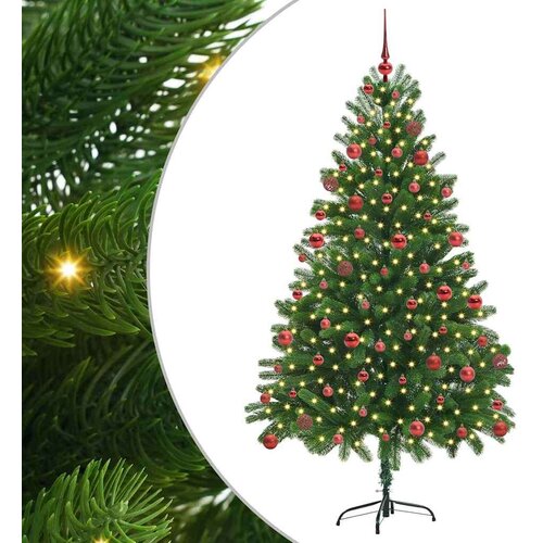VidaXL Božićno drvce s 300 LED svjetlima s stalakom Zelena 180 cm PE Slike