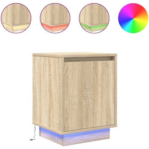 Maison Chic Nočna omarica - Nočna miza z LED svetili Sonoma Oak 38x34x50 cm, (21689855) Cene