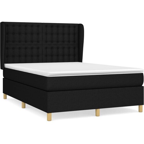 VidaXL Box spring postelja z vzmetnico črna 140x200 cm blago, (20897549) Slike