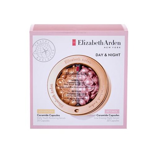 Elizabeth Arden ceramide daily youth restoring travel kit darilni set dnevni serum za obraz v kapsulah 30 x 14 ml + nočni serum v kapsulah 30 x 14 ml za ženske Slike