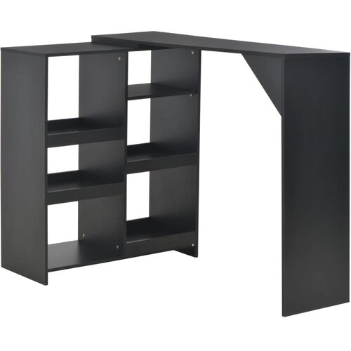 vidaXL Barska miza s premično polico črna 138x39x110 cm Cene