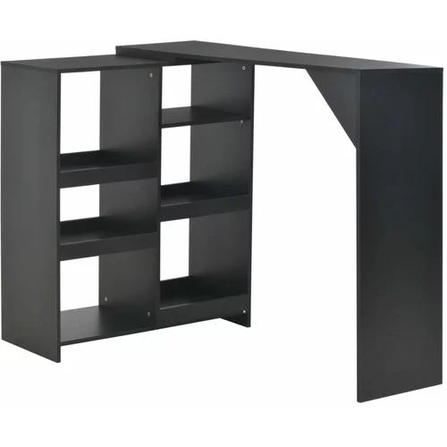 vidaXL Barska miza s premično polico črna 138x39x110 cm