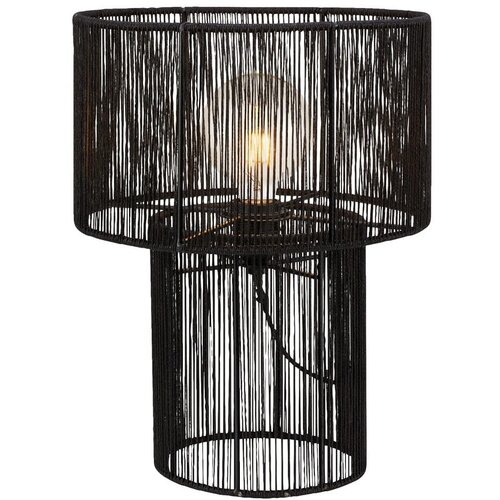 Markslöjd Crna stolna lampa sa sjenilom od jute (visina 38 cm) Soga – Cijene