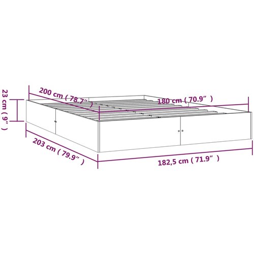  Okvir za krevet od masivnog drva bijeli 180 x 200 cm veliki Slike