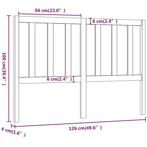  Uzglavlje za krevet boja meda 126 x 4 x 100 cm masivna borovina Slike