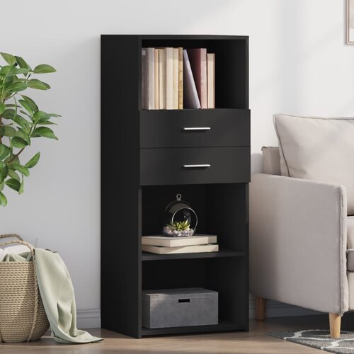 vidaXL Visoka omara črna 50x42,5x124 cm inženirski les Cene