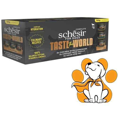 Schesir dog Taste The World Multipack 6X150g, Vlažna Hrana Za Pse Cene