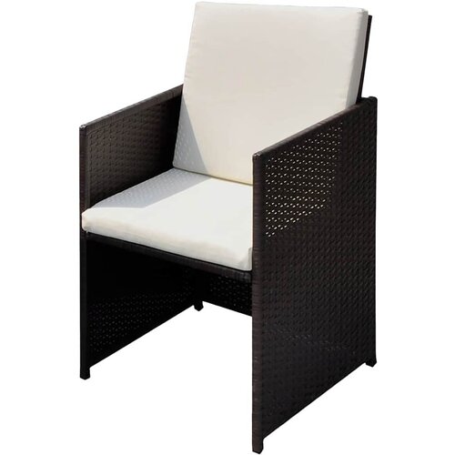  Vrtne stolice 3 pcs Smeđa 56 x 52 x 87 cm Poli ratan Slike