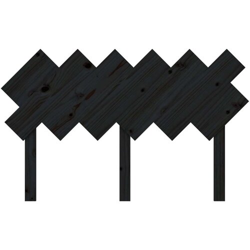 VidaXL uzglavlje za krevet crno 132x3x81 cm od masivne borovine Slike
