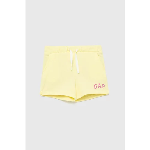 GAP Dječje kratke hlače boja: žuta, s tiskom, podesivi struk