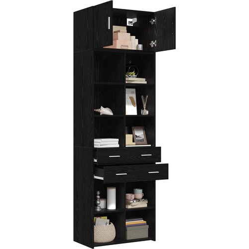  Ormar sa policama Crni hrast 70 x 42,5 x 225 cm Slike
