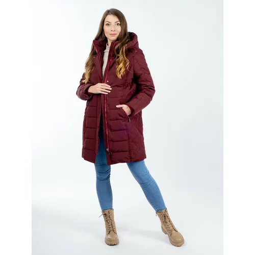 Glano Women's quilted jacket - burgundy