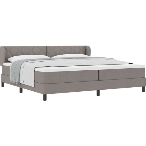 VidaXL Postelja s pomičnim dnom in vzmetnico - Taupe, 200x200 cm, Tkanina, (22052515) Slike