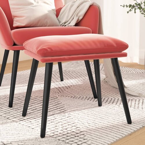 vidaXL stolček za noge roza 45x29,5x39 cm žamet Cene