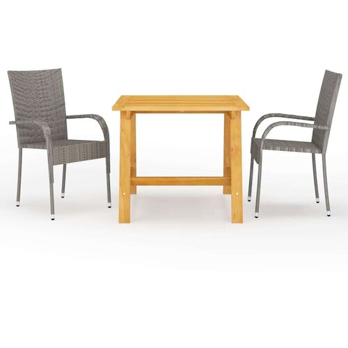  3-dijelni vrtni blagovaonski set sivi Cijene