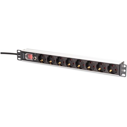 Digitus DN-95436 power distribution unit (PDU) 8 AC outlet(s) 1U Black, Silver Slike