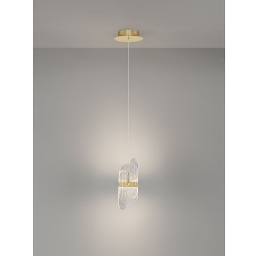 Nova Luce Mjedena metalna LED viseća svjetiljka s mogućnosti zatamnjivanja sa staklenim sjenilom &amp;oslash; 14 cm Lucien &amp;ndash; Slike