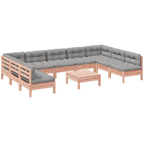  10-dijelni set vrtnih sofa s jastucima masivnog drva duglazije Slike