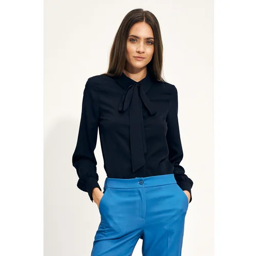 Nife Woman's Blouse B142 Navy Blue