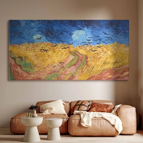  XXL slika - Vincent van Gogh &amp;ndash; Wheatfield with Crows 180x90 Slike