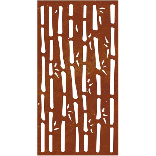  Vrtni zidni ukras 105 x 55 cm čelik COR-TEN s uzorkom bambusa Smeđa Slike