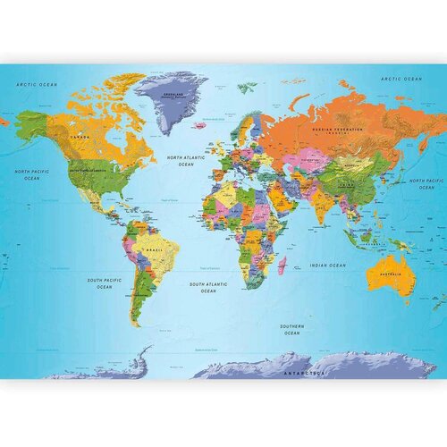 Artgeist Foto tapeta - World Map: Colourful Geography 250x175 Standard Cene