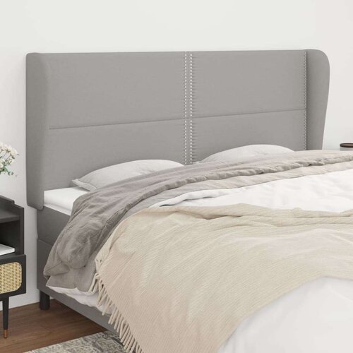  Uzglavlje s u&amp;scaron;ima svjetlosivi 203x23x118/128 cm od tkanine Slike