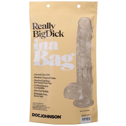 Doc Johnson in a Bag Dildo 10"/25 cm Transparent Cene