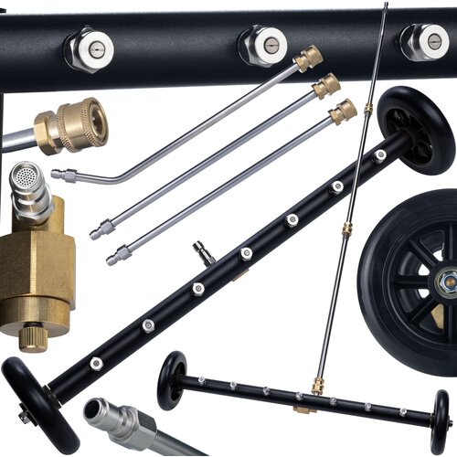 Rosfix Set Brizgalna Cev Za Pranje Podvozja &amp;ndash; 7 &amp;Scaron;ob 40&amp;deg;, 275 bar, Nerjaveče &amp;Scaron;obe | 3 Cevni Podalj&amp;scaron;ki 120 cm, Hitri Priključek 1/4&amp;quot;, (5000356645) Slike