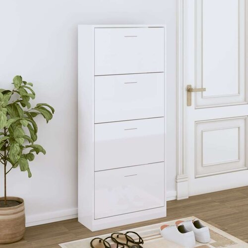 Ormarić za cipele sjajni bijeli 63x24x147 cm konstruirano drvo Cijene