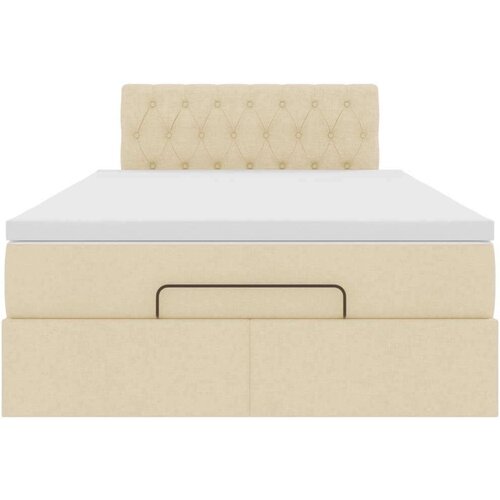 VidaXL otomanski okvir kreveta s madraca krem 120x190 cm od tkanine Slike