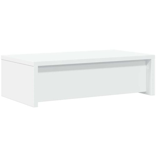 VidaXL Stalak za monitor s ladicama bijeli 50 x 27 x 15 cm drveni Slike