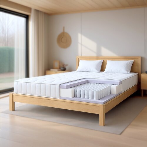 The White Stone Vzmetnica 140x190 z žepkastimi vzmetmi in Memory Foam | Vi&scaron;ina 25 cm | Ergonomska, Ognjevarna, Hipoalergena, (5000162288) Cene