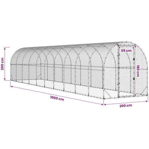  Koko&amp;scaron;injac Srebrna 1000 x 200 x 200 cm Pocinčani čelik Slike