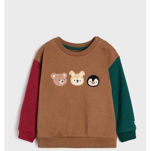 Sinsay Pamučni crewneck duks s 3D aplikacijama Cijene