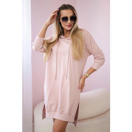 Kesi Hooded dress with a long back in dark powder pink Cene