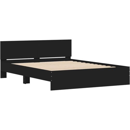 VidaXL Okvir za krevet s uzglavljem crni 140x200 cm Slike