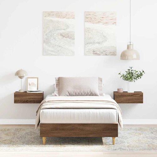 Furnova Posteljni okvir brez leži&amp;scaron;ča Rjavi hrast 100x200 cm, (21937573) Slike