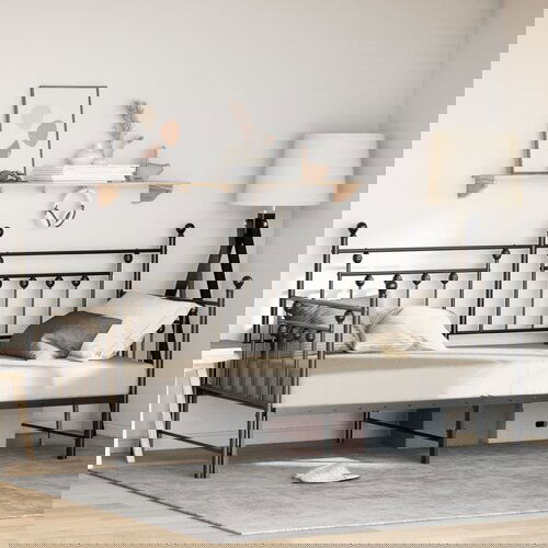 vidaXL Okvir kreveta s ležajem na razvlačenje Crna 100x200 cm Čelik Cijene