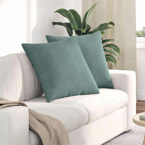 vidaXL Blazine za kavč 2 pcs Morsko zelena 60 x 60 cm Žametna tkanina Cene