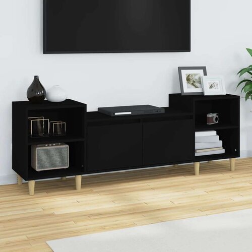 TV omarica črna 160x35x55 cm inženirski les, (20730679) Slike