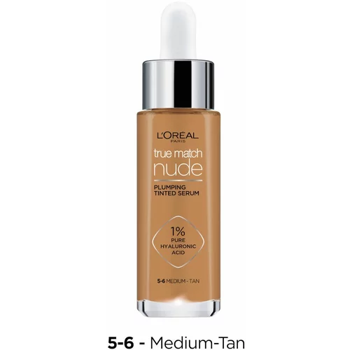 Loreal true match nude plumping tinted serum puder za vse tipe kože 30 ml odtenek 5-6 medium-tan