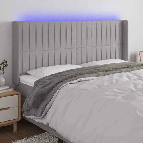  LED uzglavlje svjetlosivo 163 x 16 x 118/128 cm od tkanine Cijene
