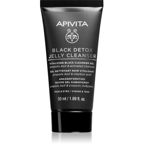 Apivita Cleansing Black Detox Jelly Cleanser čistilni gel z aktivnim ogljem 50 ml Slike